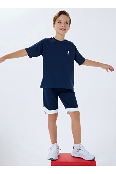 Uspa Boy's Soft-Textured Combed Cotton Shorts Suit