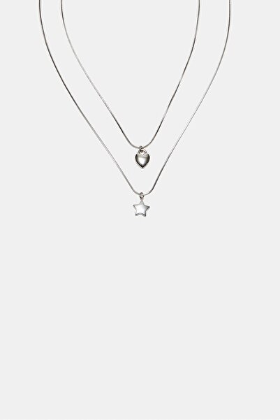 Stradivarius Set of 2 waterproof star & heart necklaces