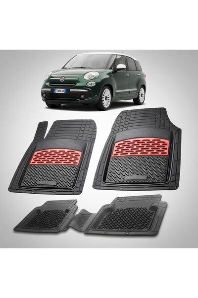 TEAMCAR Πατάκια δαπέδου συμβατά με ανακαίνιση Fiat 500L Wagon 2017-2021 | Κόκ...