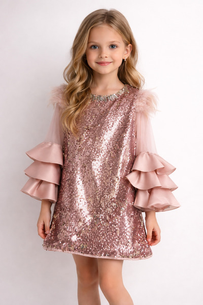 Lindissima Payetli Kız Çocuk Abiye Elbise