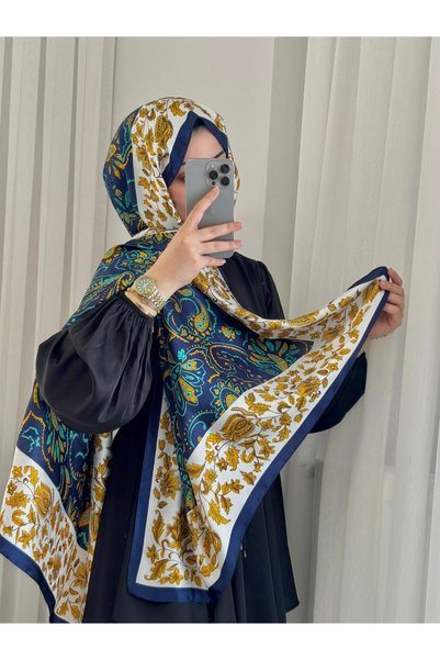 zesu co شال حجاب غير شفاف ومضاد للانزلاق من نوع فوال إيه آي حرير مستورد