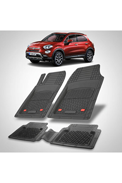 TEAMCAR Πατάκια δαπέδου συμβατά με ανακαίνιση Fiat 500X 2018-2023 | Μαύρο