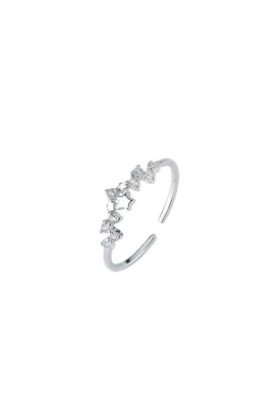 genernic Women's Night Star Ring 925 Sterling Silver Rhodium Plated Zircon St...