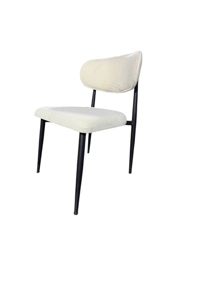 Sahra İNOVASYON Bohem 1 adet Polo KremRenk Metal Sandalye Mutfak Salon vs