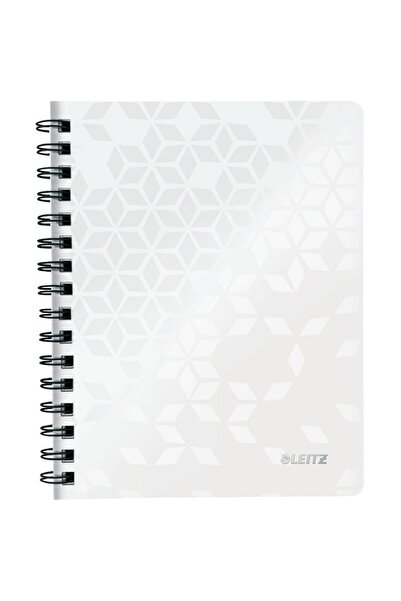 Leitz Caiet de birou WOW, PP, A5, 80 coli, cu spira, matematica, alb