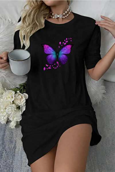 HOFFNUNG Tricou unisex cu mânecă scurtă, guler rotund, cu imprimeu fluture vi...