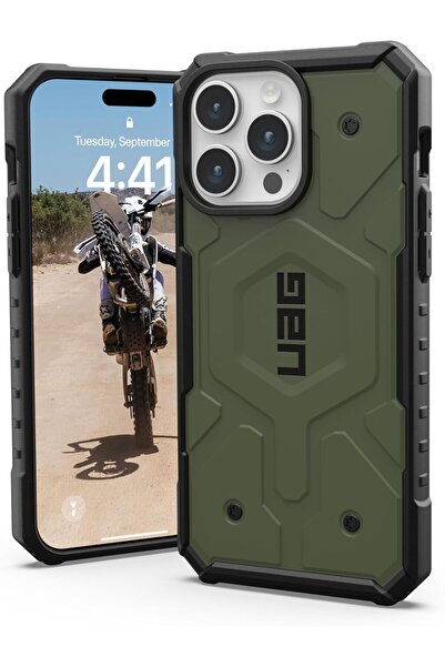 UAG باثفايندر آيفون 15 برو ماج سيف لون زيتوني