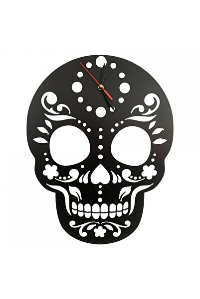 Vivatechnix Krodesign Skull metal wall clock, diameter 45 cm, black