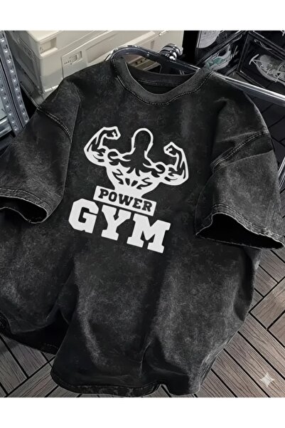 PENTHİLUS Acid-Washed Oversized T-Shirt - Washed Printed Oversized T-Shirt