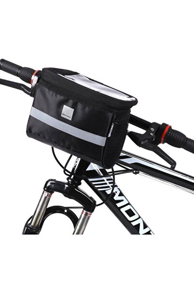 WOZINSKY Geanta Bicicleta cu Husa pentru Telefon Impermeabila Black (prindere...