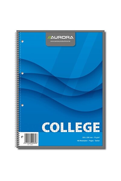 Aurora Caiet cu spirala, A4, 80 file - 70g/mp, 4 perforatii, coperti carton, ...
