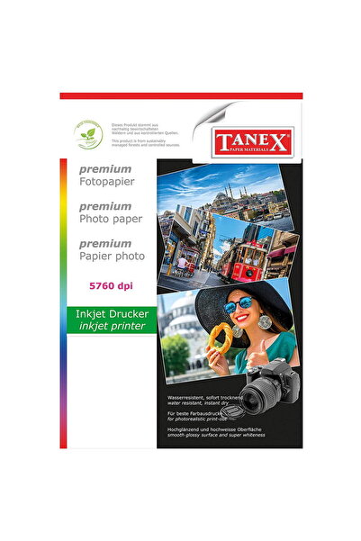 Tanex Hartie foto lucioasa, pentru inkjet, A4 - 150gsm, 25 coli/top,