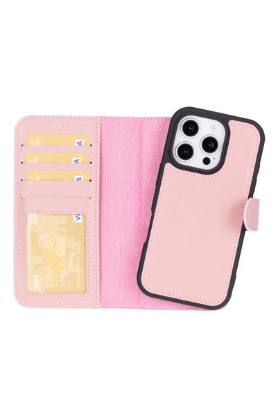 BloominBag Aurel magna rose petal leather iphone 16 pro (6.3") wallet case – ...