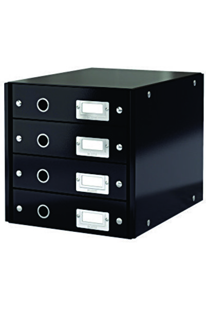 Leitz Suport cu 4 sertare, din carton laminat, Click & Store - negru