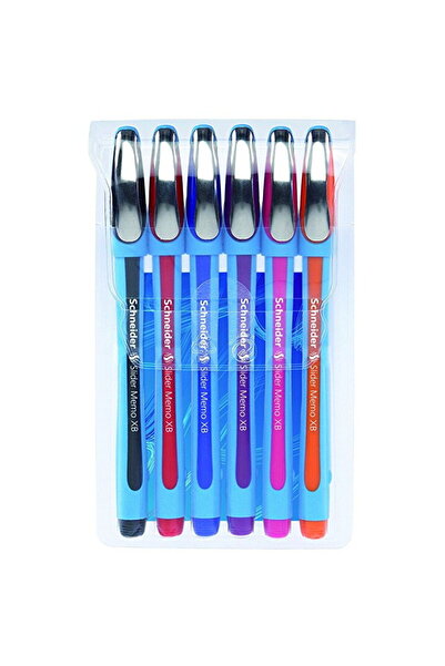 SCHNEIDER Pix Slider Memo XB, rubber grip, accesorii metalice, 6 culori/set -...