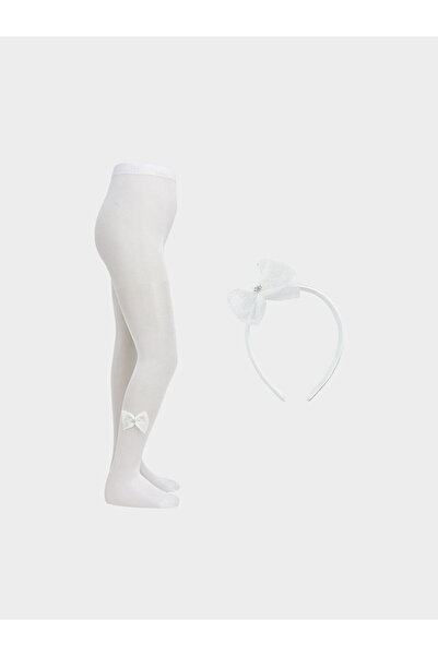 LC Waikiki White girl's pantyhose and crown from gulis gi̇yi̇m