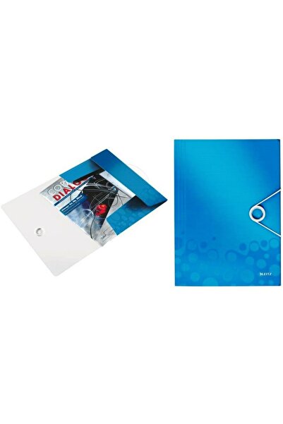 Leitz Mapa cu elastic Wow, plastic PP - albastru metalizat