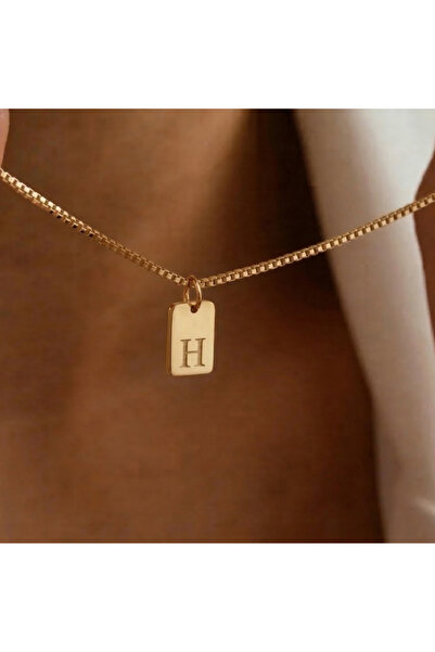 Soleildor 925 ayar Gümüş 0rijinal Gümüş Küp zincirli Mini Dikdörtgen Harf Güm...