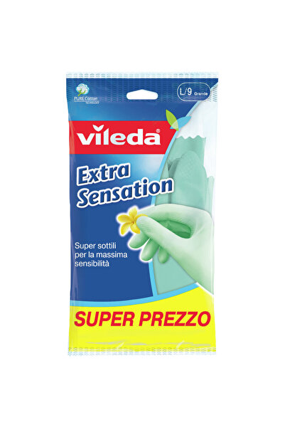 Vileda Mănuși de uz casnic Extra Sensation Verde Bumbac, Latex 1 buc.