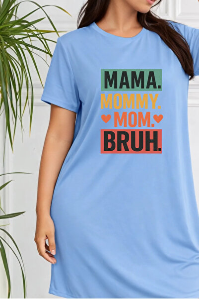 HOFFNUNG Unisex Short Sleeve Round Neck Mama Mommy Solid Color Long Tshirt