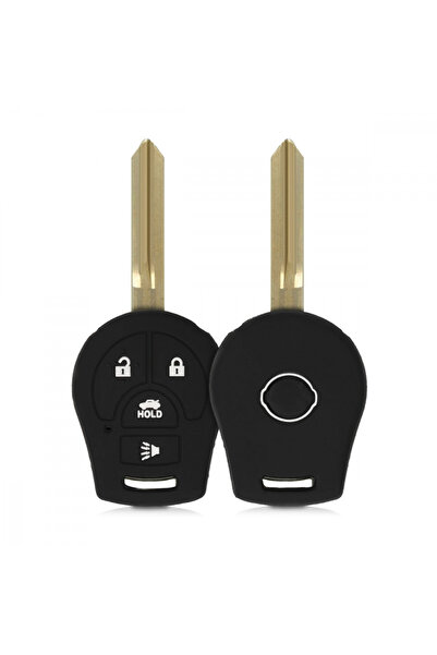 KWmobile Car Key Case for Nissan - 4 Buttons, Silicone, Black, 49187.01