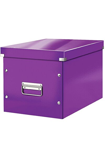 Leitz Cutie depozitare WOW Click & Store, carton laminat, Cub, mare, mov