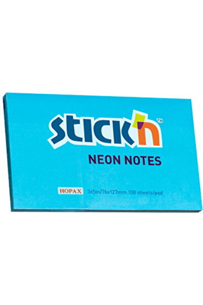 Stickn Notes autoadeziv 76 x 127 mm, 100 file, Stick"n - albastru neon