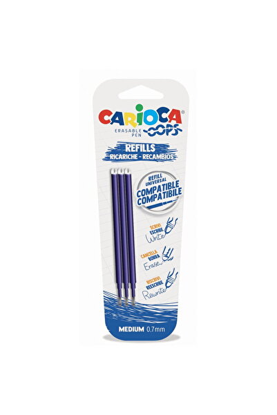 carioca Rezerve pix erasable, 3 buc/blister, Oops - albastre