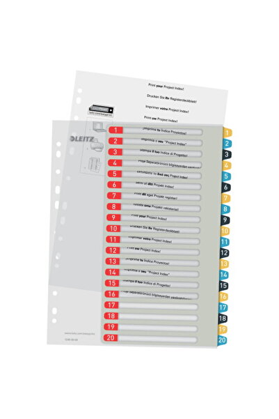 Leitz Index Cosy, imprimabil, PP, A4, 1-20, multicolor