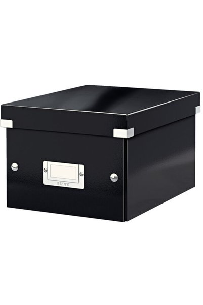 Leitz WOW Click & Store storage box, laminated cardboard, small, black