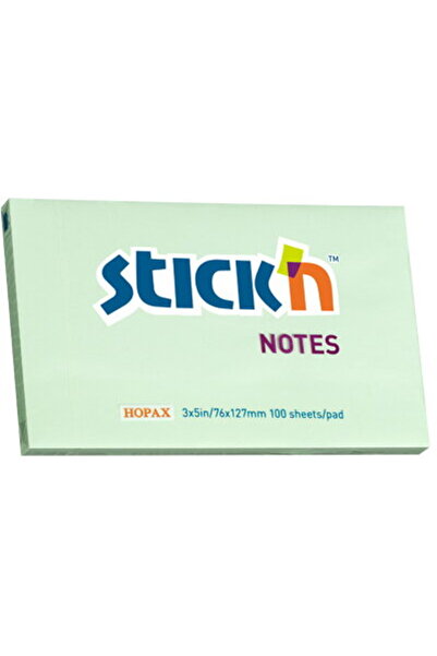 Stickn Notes autoadeziv 76 x 127 mm, 100 file, Stick"n - verde pastel