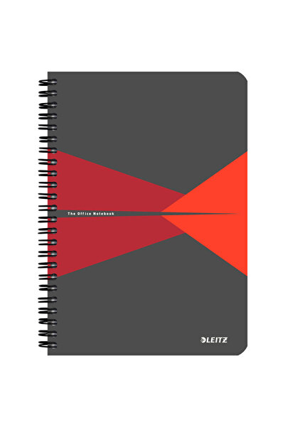 Leitz Office notebook, PP, A5, spiral bound, dictando - red