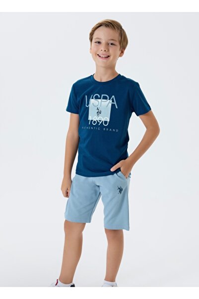 Uspa Boy's Soft-Textured Combed Cotton Shorts Suit