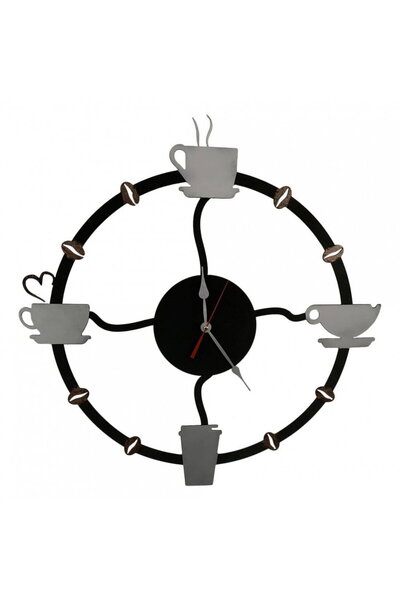 Vivatechnix Ceas de perete metalic Krodesign Coffee Time, diametru 50 cm