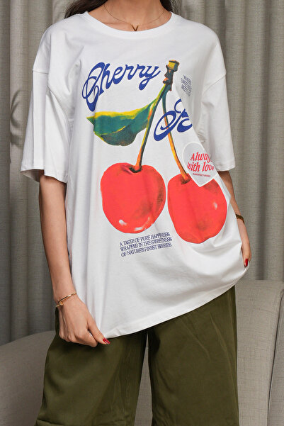 hendam تيشيرت منزلي قطن 100% مطبوع - ابيض