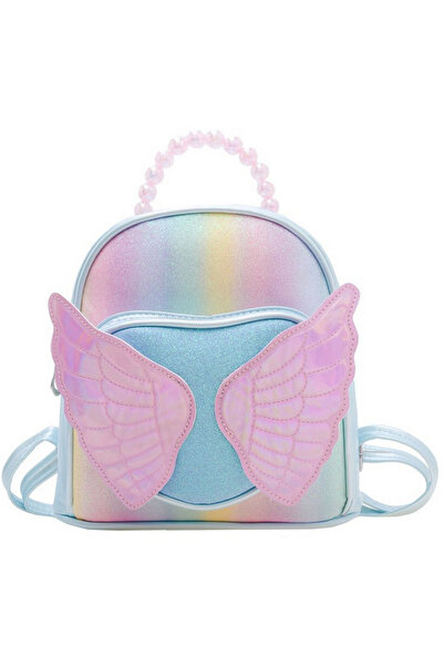LEAN Children's Backpack Shiny Wings Pearls Blue 22cm