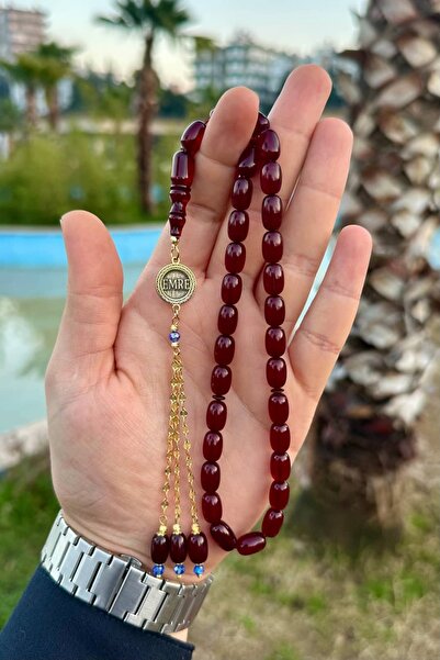 Kervan Tesbih Osmanlı Model Sıkma Ateş Kehribar Gümüş İsimli