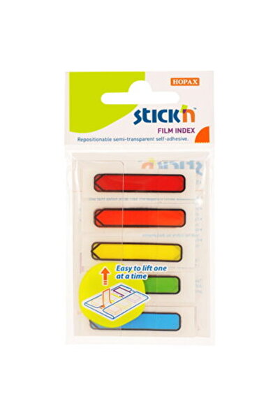Stickn Stick index plastic transparent color 45 x 12 mm, 5 x 20 file/set, Sti...