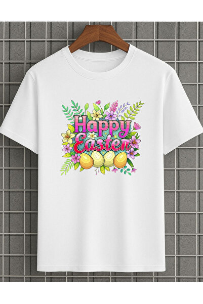 lovver Tricou Premium cu imprimeu cu design special Iepurașul de Paște și Ouă...