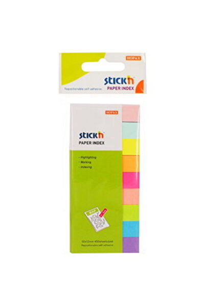 Stickn Stick index hartie color 50 x 12 mm, 9 x 50 file/set, Stick"n - 9 culo...