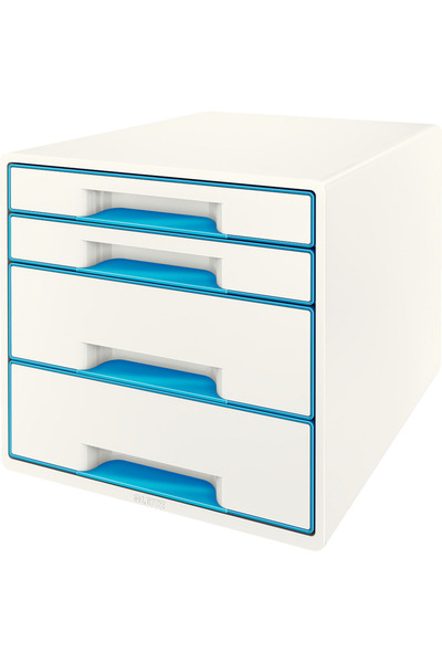 Leitz Wow drawer cabinet, 4 drawers - white/blue