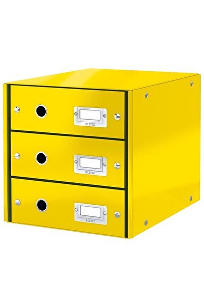 Leitz Cabinet cu sertare WOW Click & Store, 3 sertare, carton laminat, A4, ga...