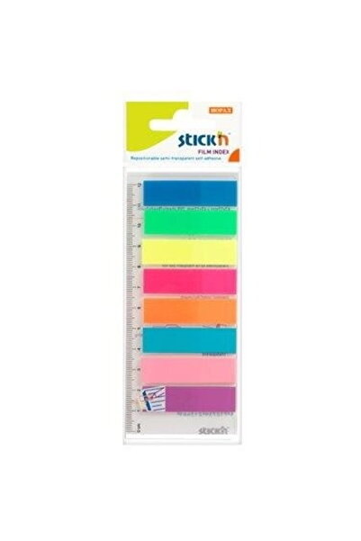 Stickn Stick index plastic transp. color 45 x 12 mm, 8 x 25 file/set + rigla,...
