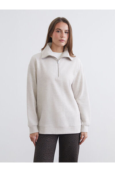 LC Waikiki Rmz Gi̇yi̇m Farkiyla Devrik Roba Collar Women's Sweatshirt