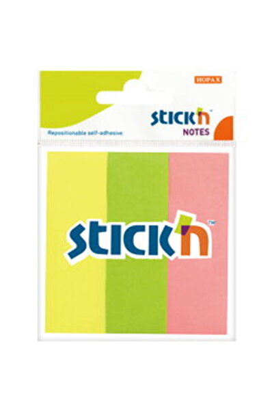 Stickn Stick notes index 76 x 25 mm, 3 x 50 file/set, Stick"n - 3 culori neon