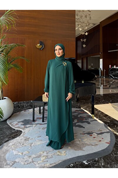 sevannaluxurydesign Gold Broş Detay Tunik & Pantolon Takım