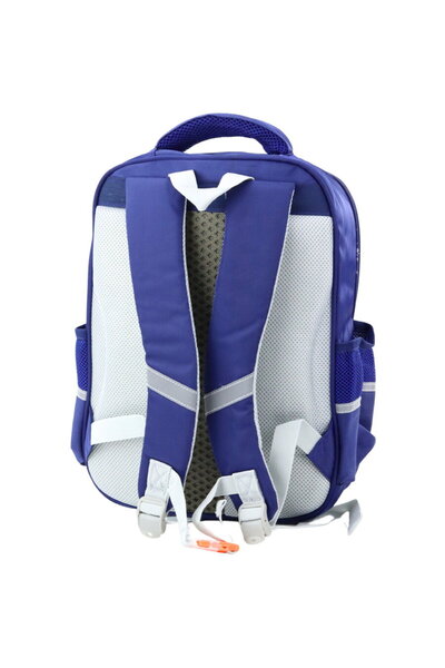 LEAN Rucsac școlar cu etichete și curea de piept cu dinozauri, bleumarin, 39x...