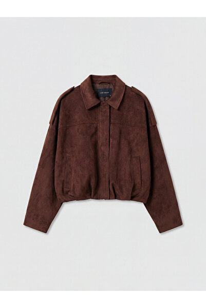 LC Waikiki Peak New Season Shirt Collar Women's Suede Look Jacket