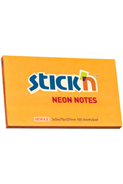 Stickn Notes autoadeziv 76 x 127 mm, 100 file, Stick"n - portocaliu neon