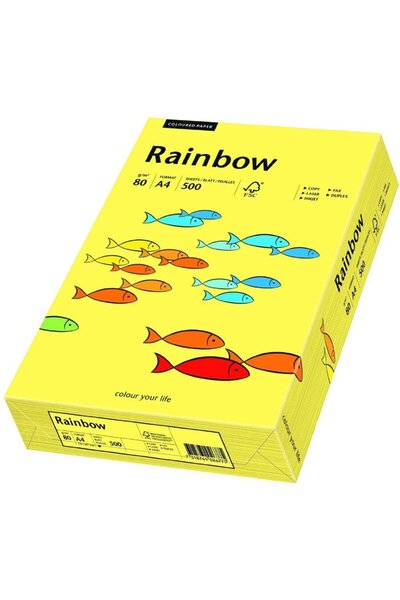 Generic Hartie color copiator, A4,80gr/mp,500 coli/top,Rainbow - galben paste...